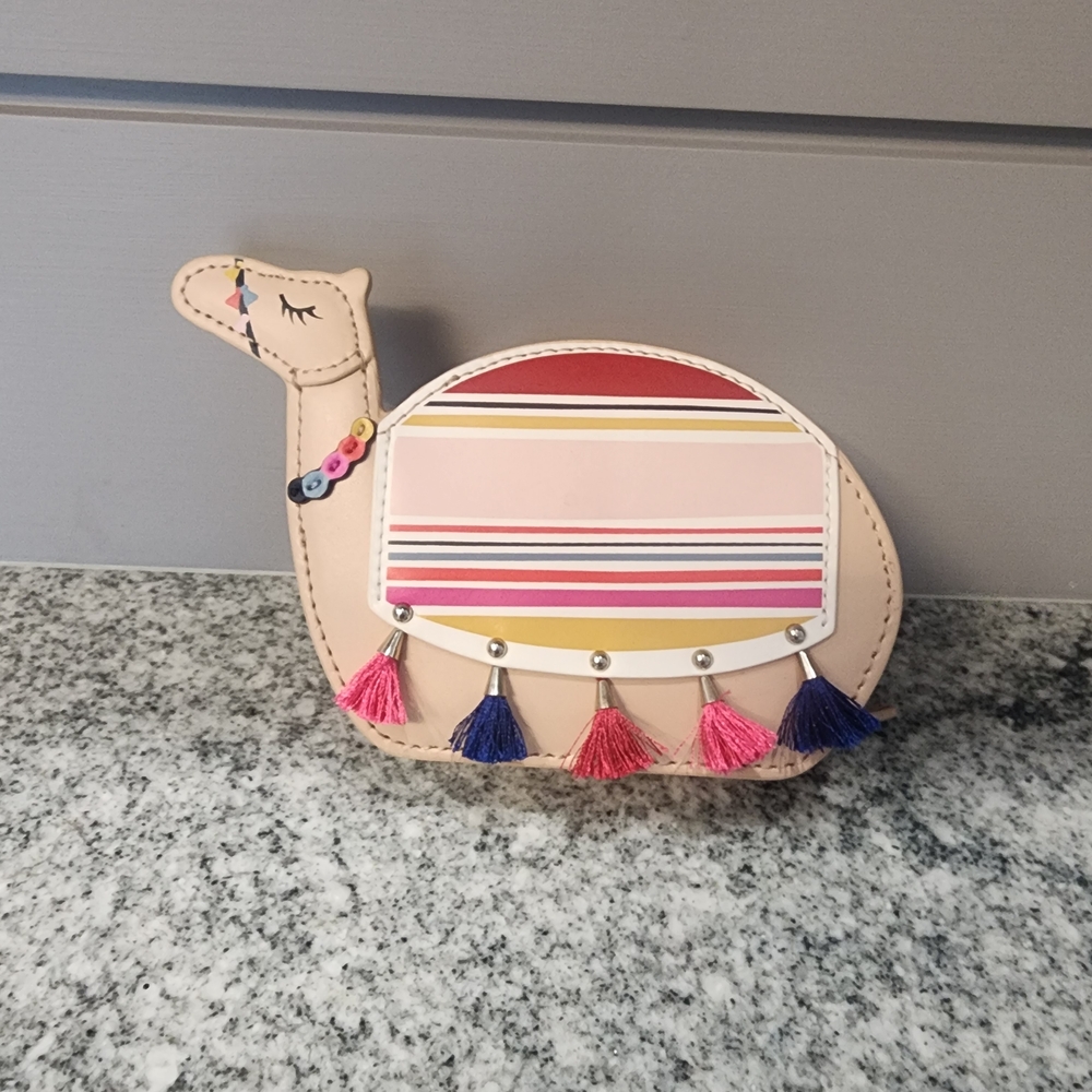 Kate Spade Camel Bag with Pink and Blue Tassels